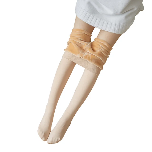 Warm pantyhose thick fleece lined leggings women fashion winter tights