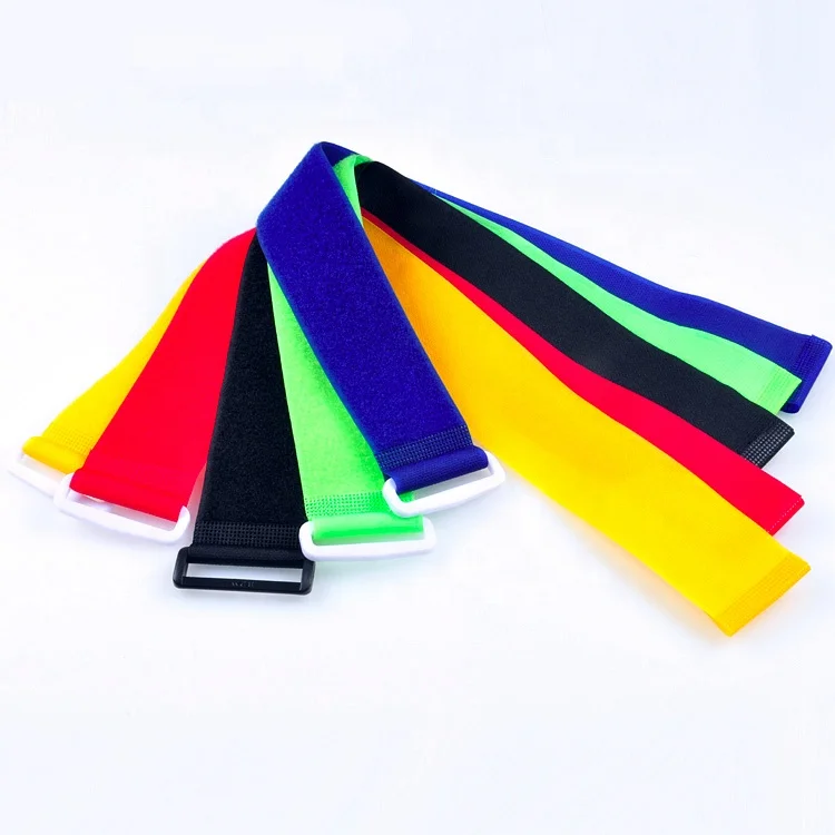 Custom Logo Hook and Loop Luggage Strap with Plastic Buckle Yellow Color Tape Silk Screen Logo Print, Woven Label 100% Nylon