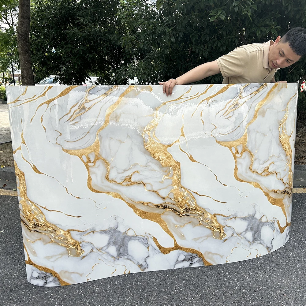 high glossy peel and stick wall covering ceiling wallpaper home decor foam Self Adhesive Wallpaper marble design Tile decal