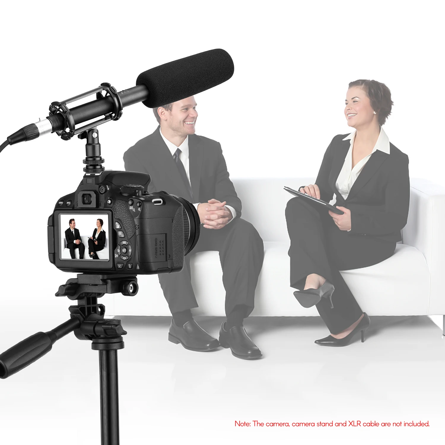 BOYA BY-BM6060 Super-cardioid Condenser Microphone 60Hz-20000Hz 3-pin XLR Frequency Support Battery or Phantom Power Supply