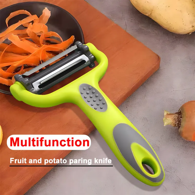 3 in 1 multifunctional stainless steel kitchen products dual blade julienne peeler and vegetable peeler