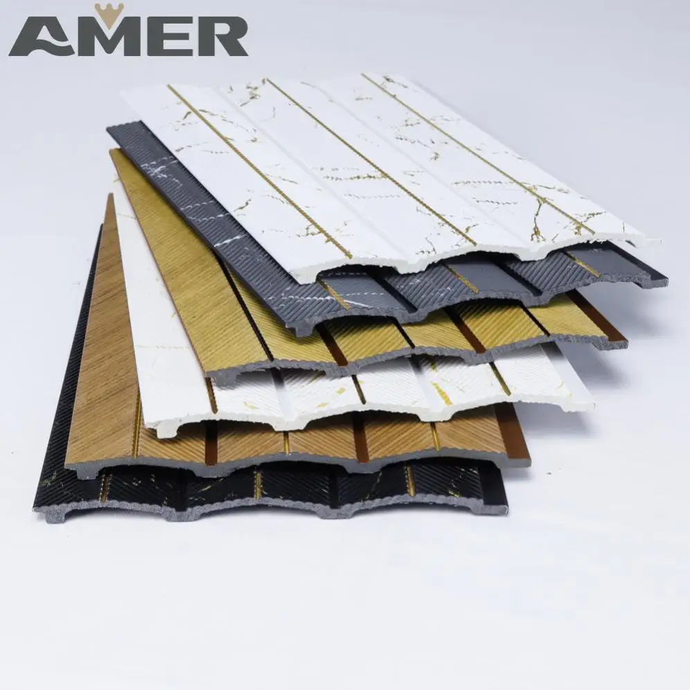Amer Factory Price Multi Design PS Wall Panels Polystyrene Plastic Material Wall PS Slat Panel