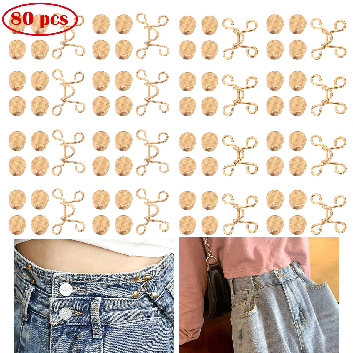 
Nail-free Waist Buckle Adjustable Snap Fastener Adjust Waistline Detachable Retractable Nailfree pant Button new 