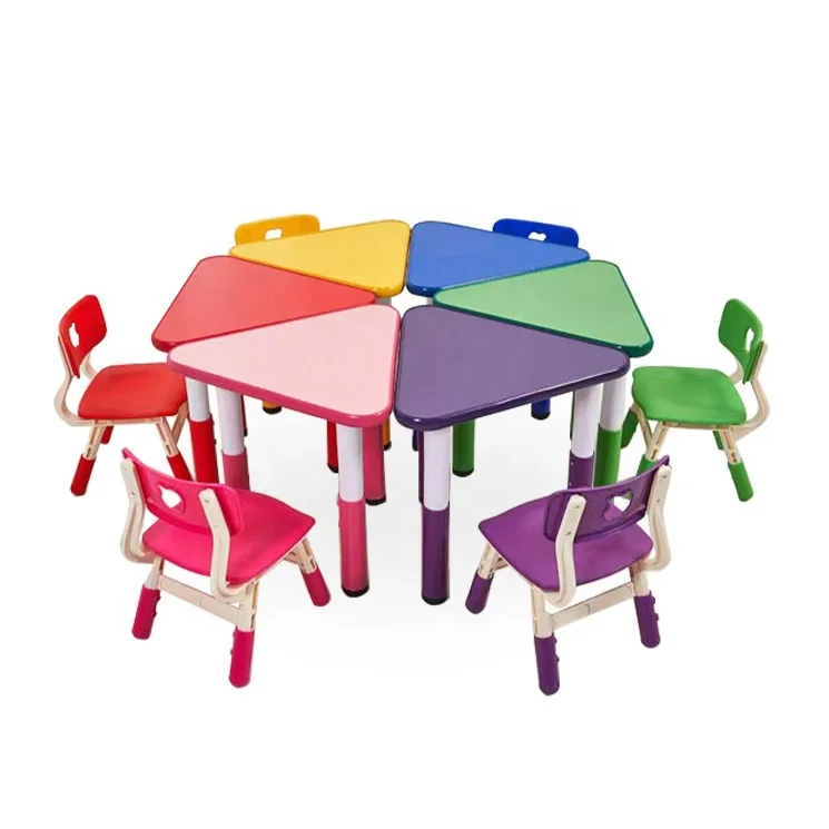 Dubai Hot Nursery School Classroom Furniture Kids Plastic Table And Chair Set Toddler Preschool Combination Tables And Chairs