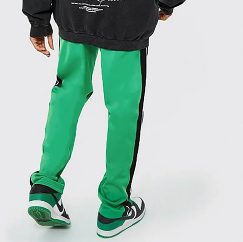 Polyester Loose Fit Man Hiphop Embroidered Tricot Tape Casual Custom Jogging flared Sweatpants Trousers Men Track Pants