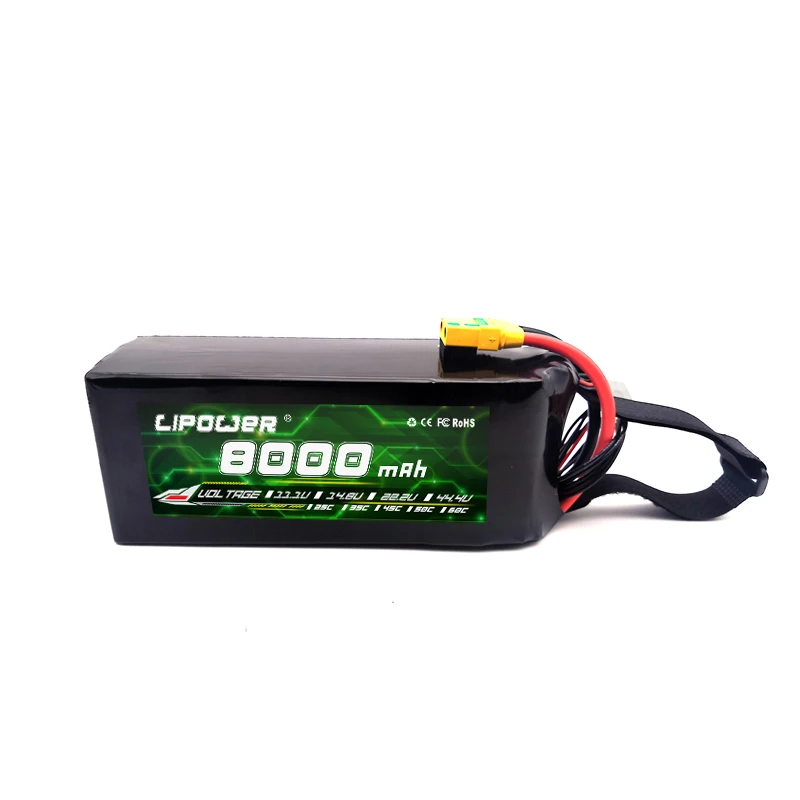 6S 8000mAh 22.2V 25C Lipo Battery with Amass AS150 XT90 Discharge Connector UAV FPV Drone Battery for VTOL Multicopters