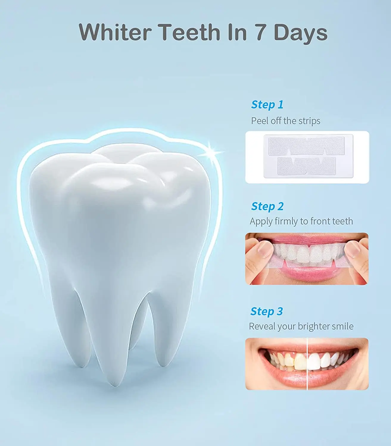 100% Effective 14Pairs Anti Allergy No Slip Dental OEM 28PCS Fresh Mint Teeth Whitening Strips