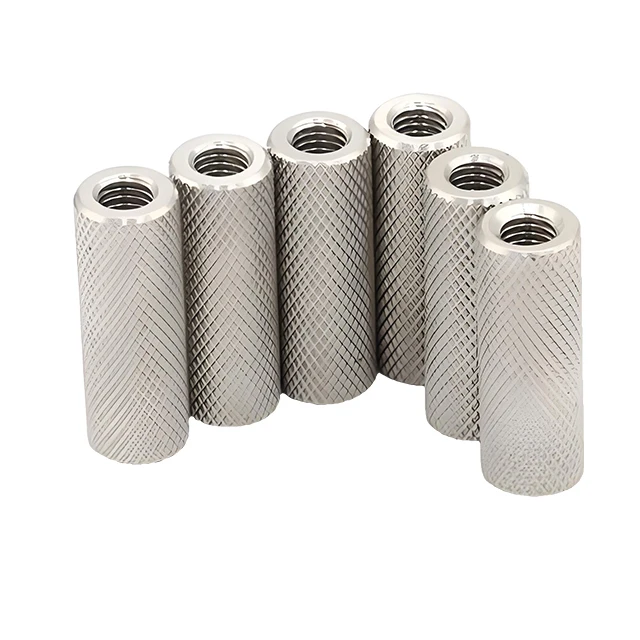Customized knurled nuts CNC Parts High Precision Knurled Nut Fasteners M3.5 Iron C1215 Cross Thread Straight Knurled Thumb Nuts
