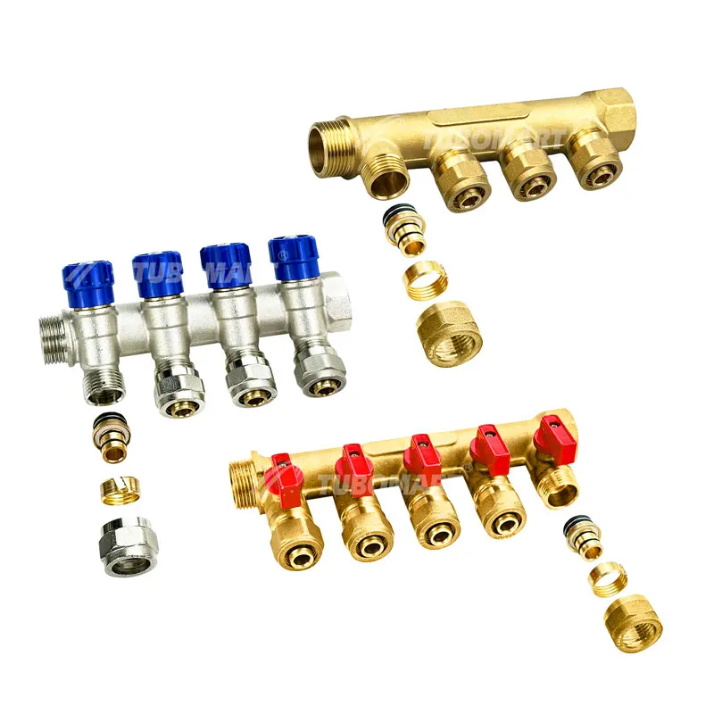 Tubomart  collettori riscaldamento floor brass heating Brass PEX Manifolds Valve water manifolds plumbing heating system