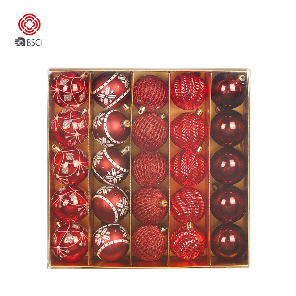Hot Sale Christmas Ball  Xmas  Ornaments Glitter Xmas Tree Ball Decoration Holiday Party Front Door Hanging Decoration