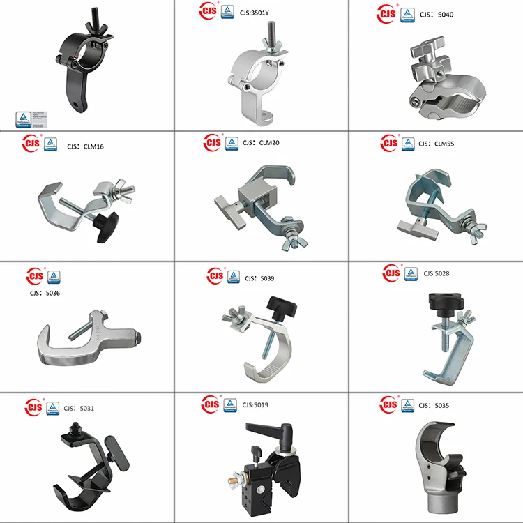 CJS TUV  Quick Rig Pro Swivel Side Eye Narrow Hook Coupler Global Aluminum Stage Lighting Truss Clamp