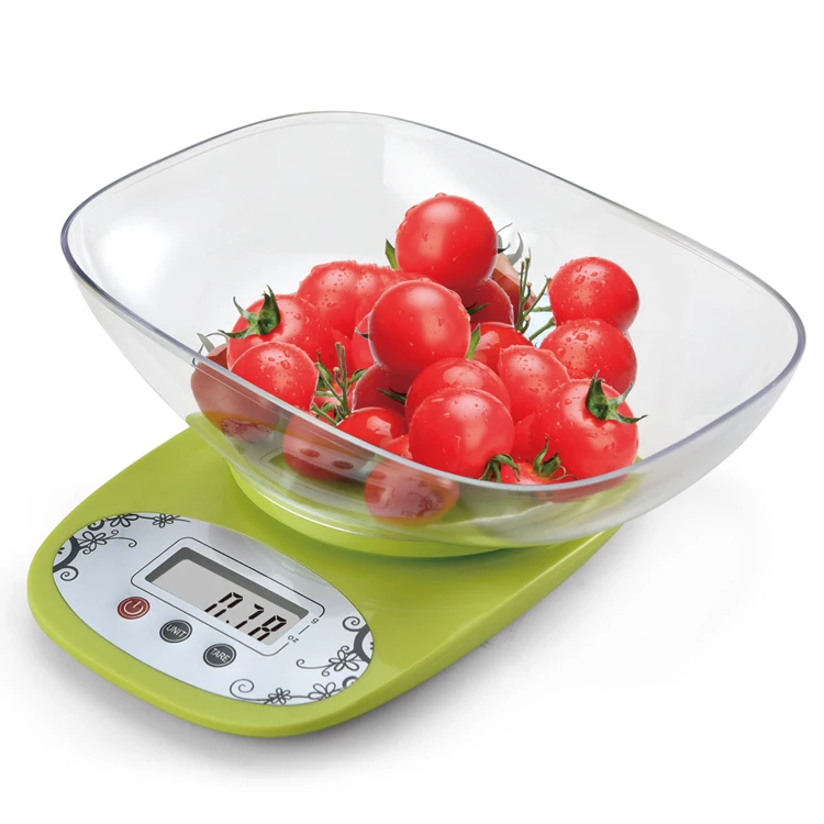 5kg Digital Balance High Accuracy Portable Weighing Smart Kitchen Food Weight Measurement Electronic Scale With Removable Bowl