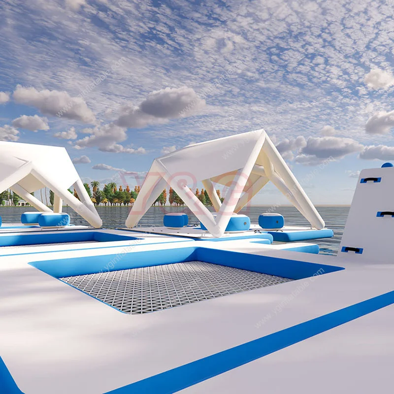 Y&G inflatable floating island platform tent inflatable floating island with tent floating inflatable tent