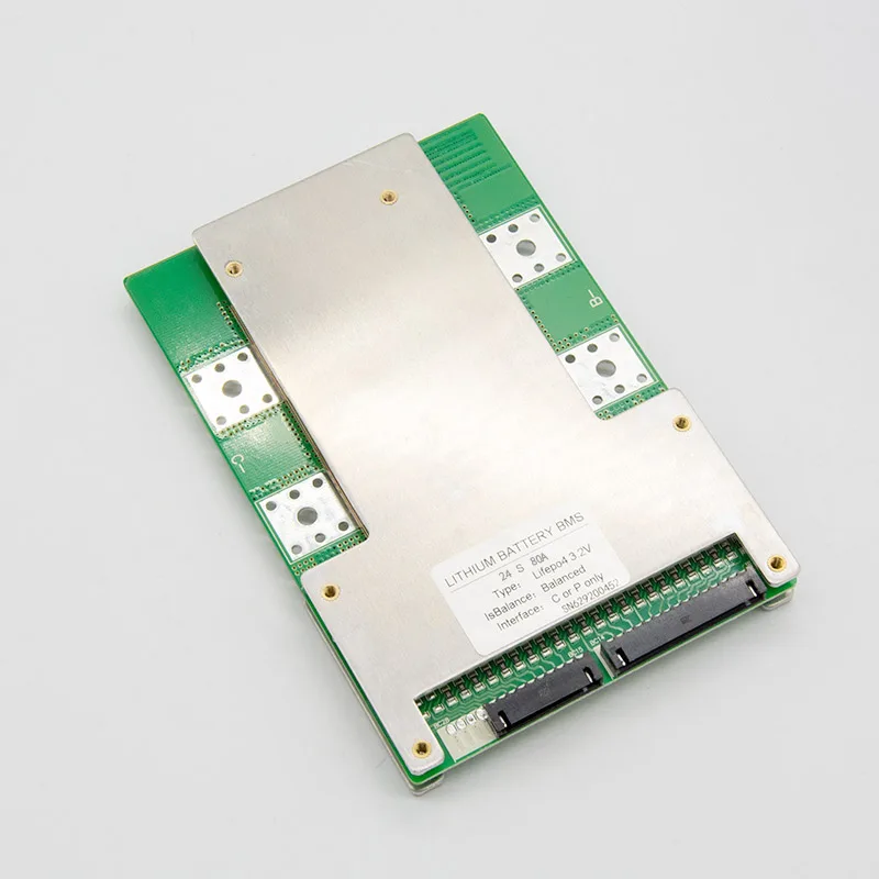 jiabaida 72v lifepo4 24s 80a bms common port with balance equalizing lamp Temperature control pcb