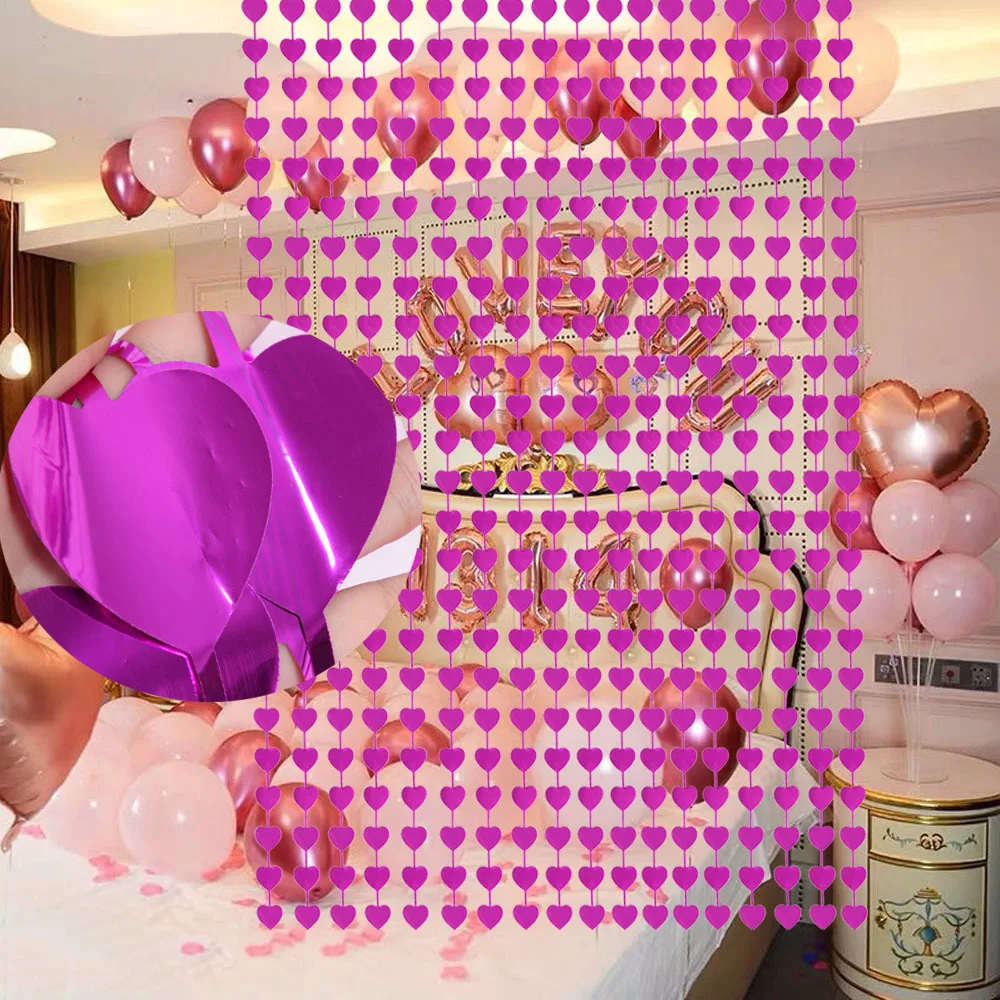 New Design Heart Rain Curtain Wedding Decoration Heart Rain Curtain Party Photo Background Wall