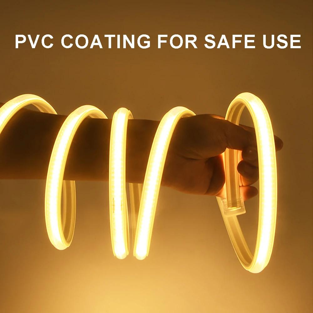 IP65 водонепроницаемая гибкая светодиодная лента 220v Cinta Led 110v Cob Light CE ROHS 50 м 100 настраиваемые Светодиодные полосы высокого напряжения
