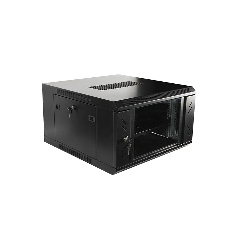 Black Perforated Door 6U Wall Mountable  9U 27U  42U Capacity with 19 Inch Standard Made of Steel  Network Server Cabinet