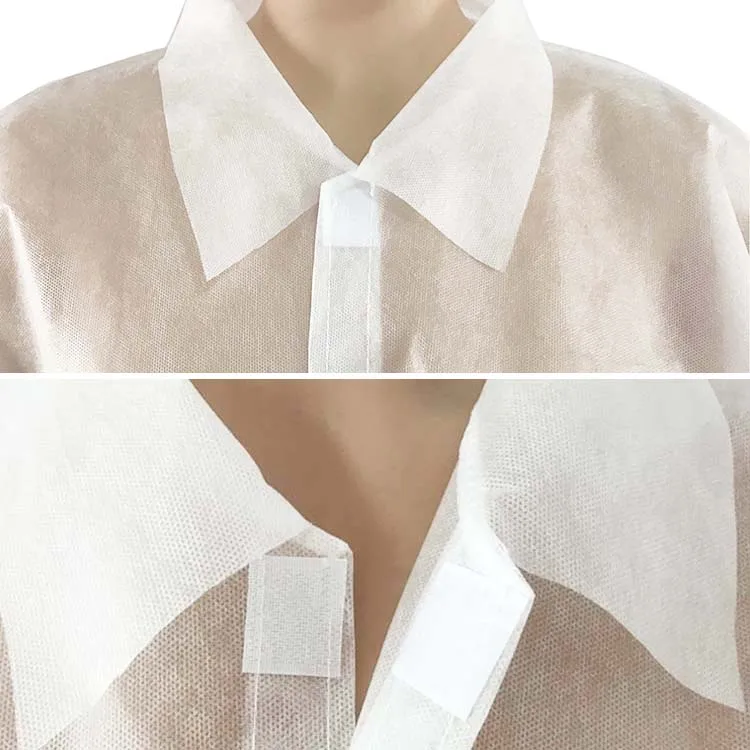 ppe Hot sale High Quality Disposable PP plastic Nonwoven Lab Coat