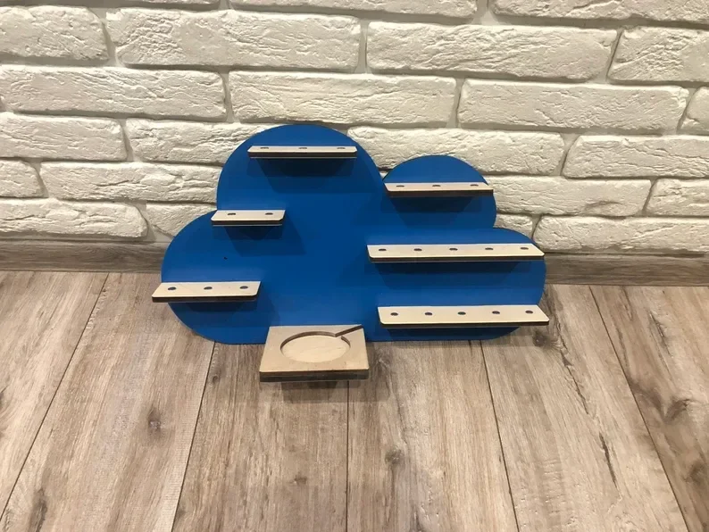 Tonie regal toy storage Plywood kids nursery furniture Toniebox cloud wood shelf