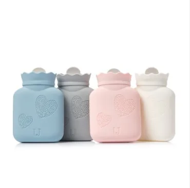 
Eco Microwave Heating Bottle Environmental Silicone Transparent Hot Water Bag with Knit Cover. small. 