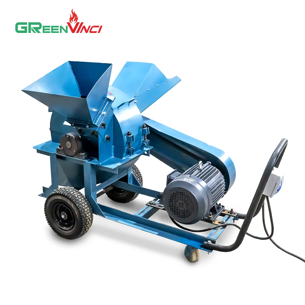 Greenvinci factory wholesale high quality 200-1500kg/h biomass straw wood crusher machine to make sawdust