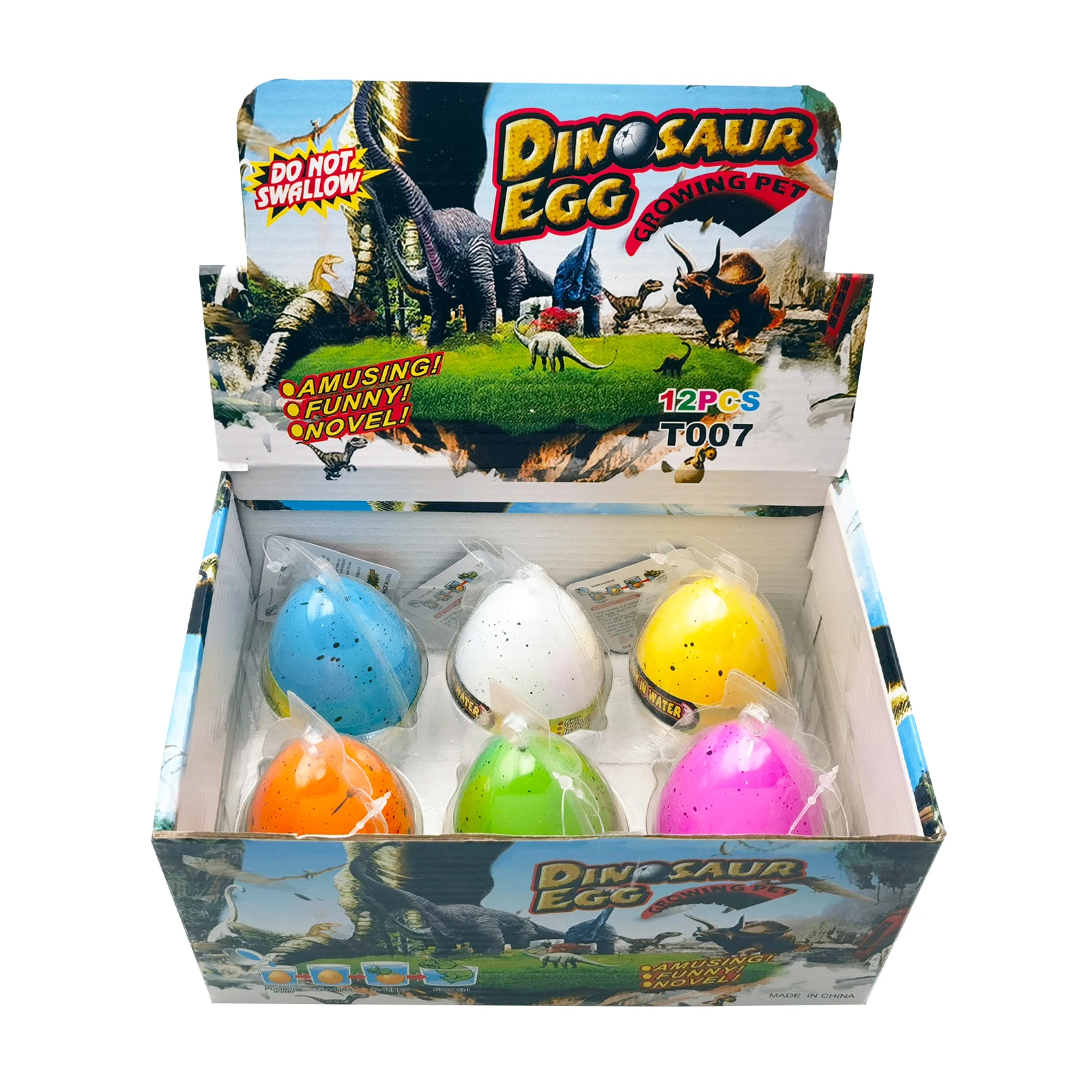 Extra Large Size 6x8cm 6pcs/box Magic toy Dinosaur Hatching Egg dinosaur party favors decorations Educational toy for kid 3-7