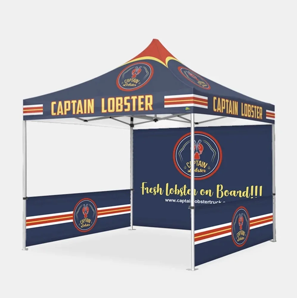 ChuYu 3x3 Promotional Personalized Canopy Tents Free Design Business Gazebo Canopy Folding Tent With Flag Wall