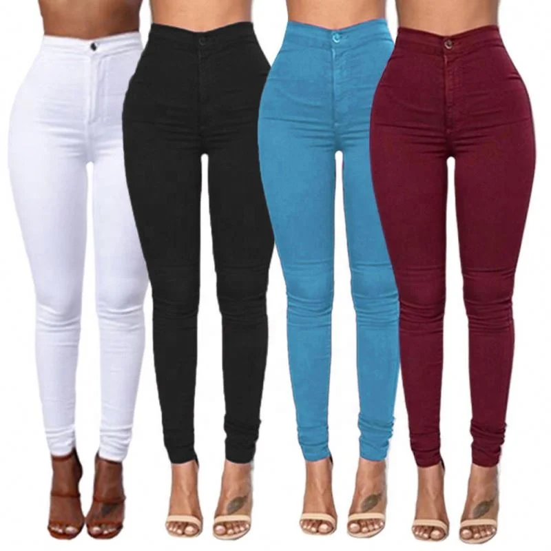 MANNI Women Stretch High Waist Skinny Jeans Denim Pants Trousers Women Pencil Pants