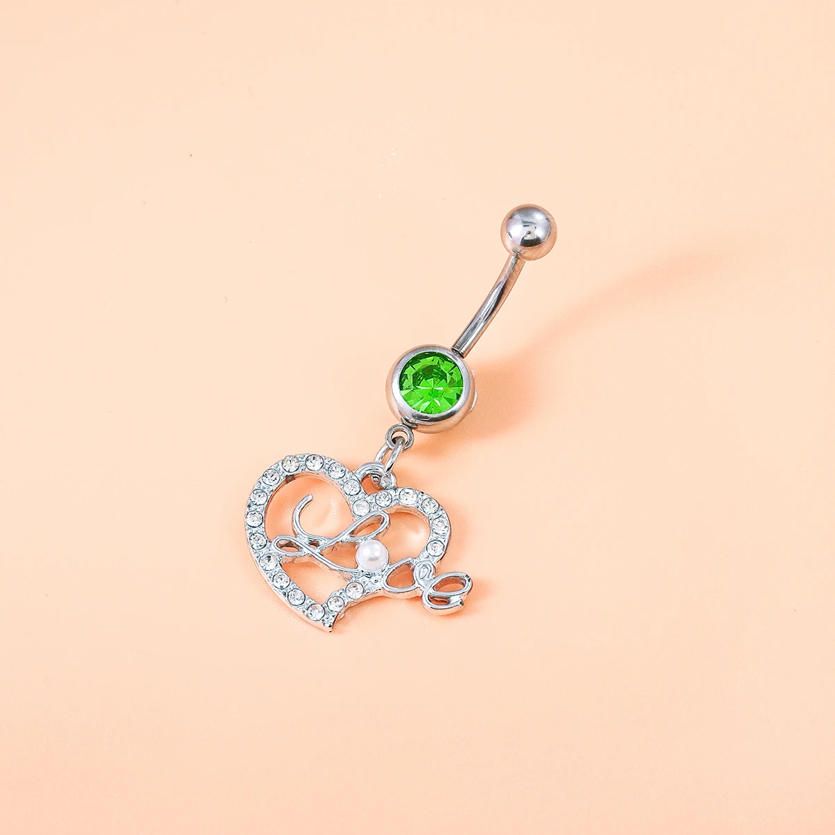 Multi Crystal Dangling Belly Ring Surgical Steel Body Piercing Jewelry