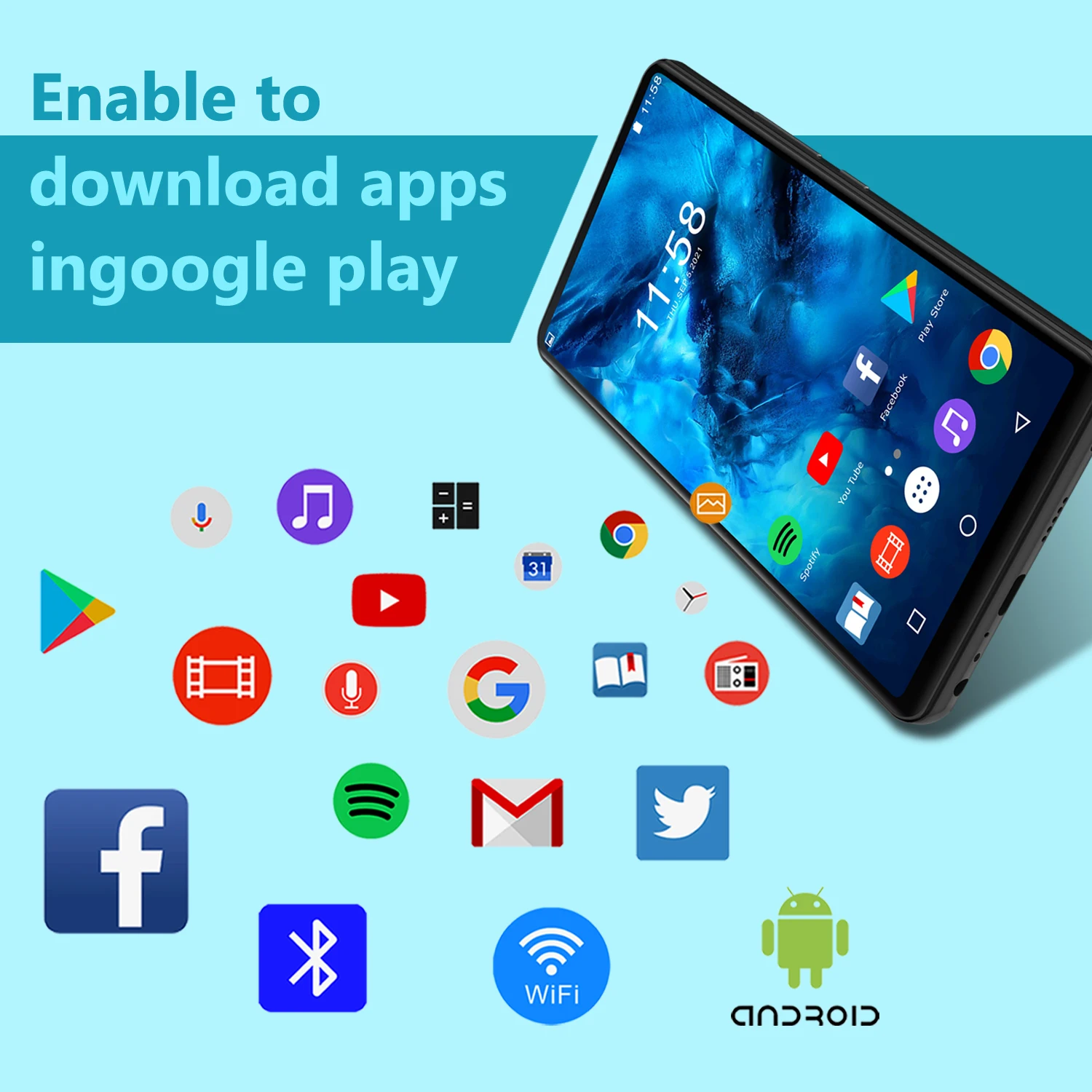 S21 Bt Touch screen 6 inches BT WIFI Android home office recreation new movie free download sexy videos mp3 mp4 player