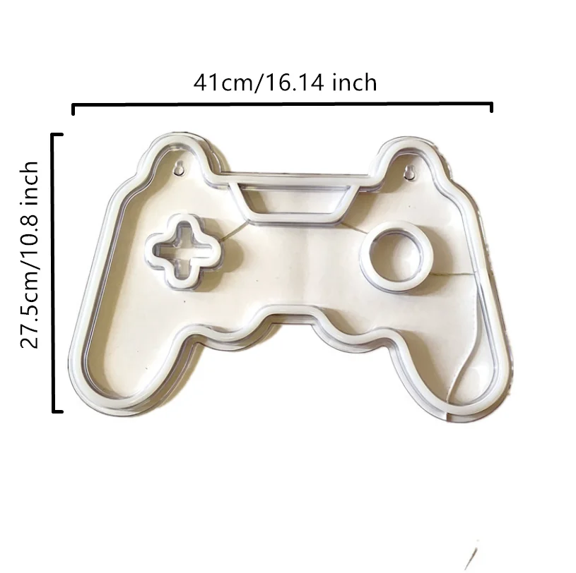Game Controller Shape Acrylic Neon Light Usb Powered Led Gamepad Neon Sign For Wall Gaming Room Party Gamer Accessories Decor