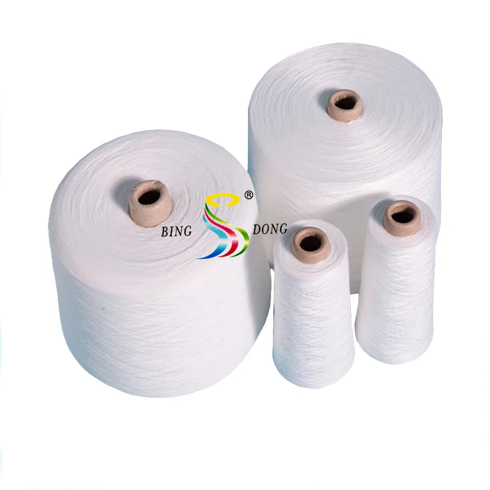 Bangladeshi Cheap 50s/2 50 2 50/2 Spining Paper Cone Wholesale 100% Virgin Ring Spun Polyester Yarn Raw White Bright Semi-Dull