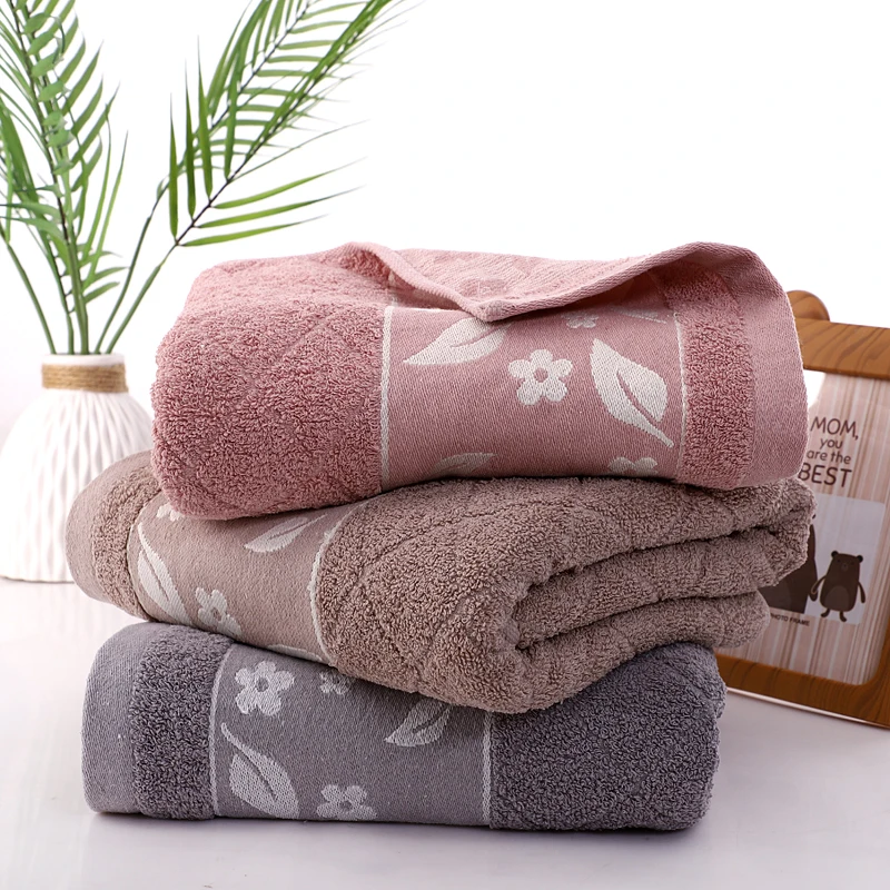Professional Manufacturer Absorption polyester Cotton broken leaves Home Luxury Bath Towel