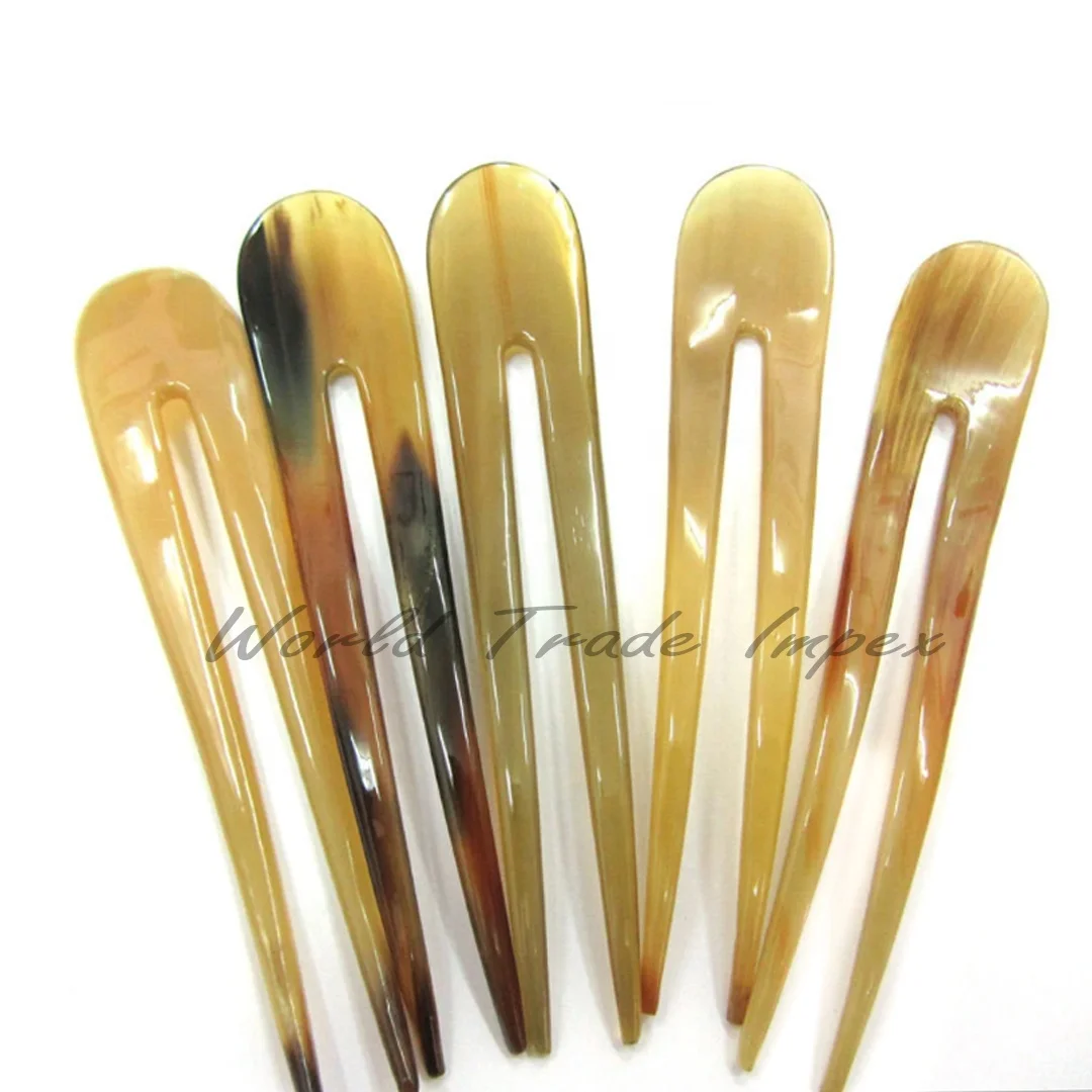 Вилки для волос ручной работы из бычьего рога, женские вилки для укладки волос