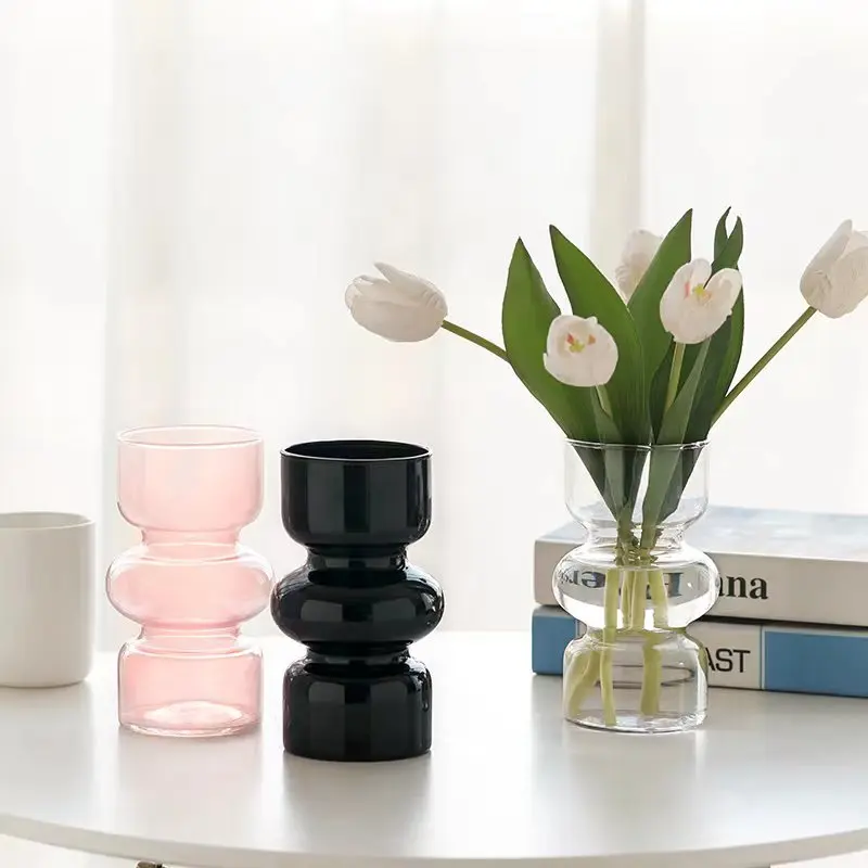 Customizable colors Nordic Crystal glass vase Vases for flowers home decor luxury cylinder glass flower vases