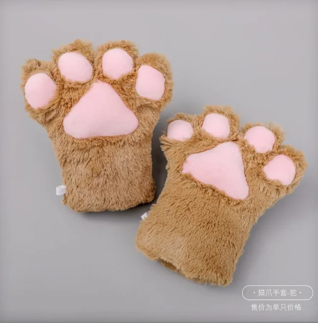 Hot Sale Japanese Cute Plush Cosplay Cat Palm Cat Paw Glove Accessories Costume Party Animal Plush Glove