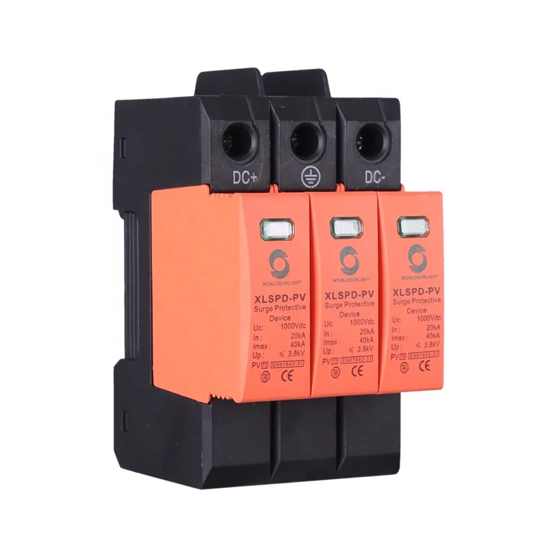XLSPD-PV TUV CE T2 2P 3P 20KA-40ka DC 100V 500V 600V 800V 1000V 1200V 1500V solar PV SPD DPS Защита от перенапряжения