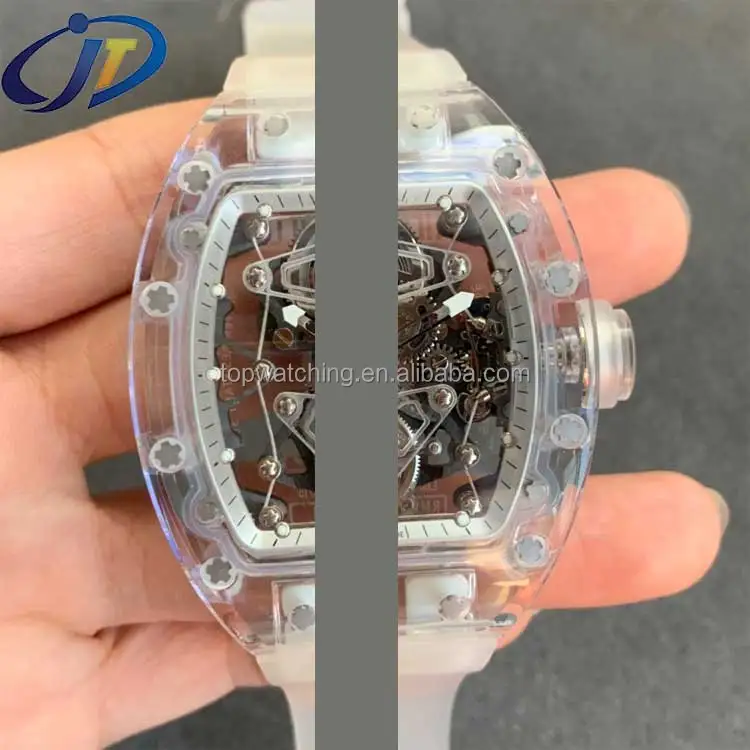 Limited Edition Super Clone Luxury RM056 Rich Rubber Fiber Carbon Milleill Reloj Turbillon Sapphire mens montre