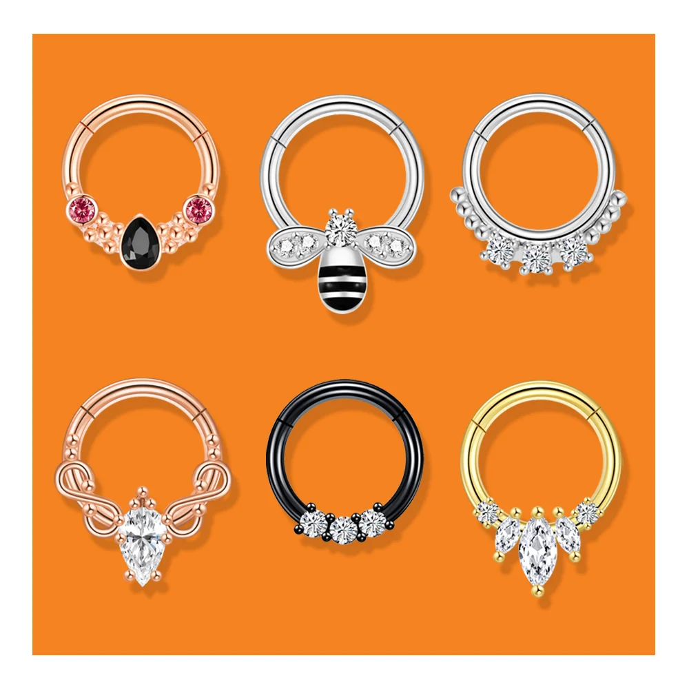 cakes sexy 14k gold indian surgical steel dangling septum nose rings hoops for women design stud stainless steel