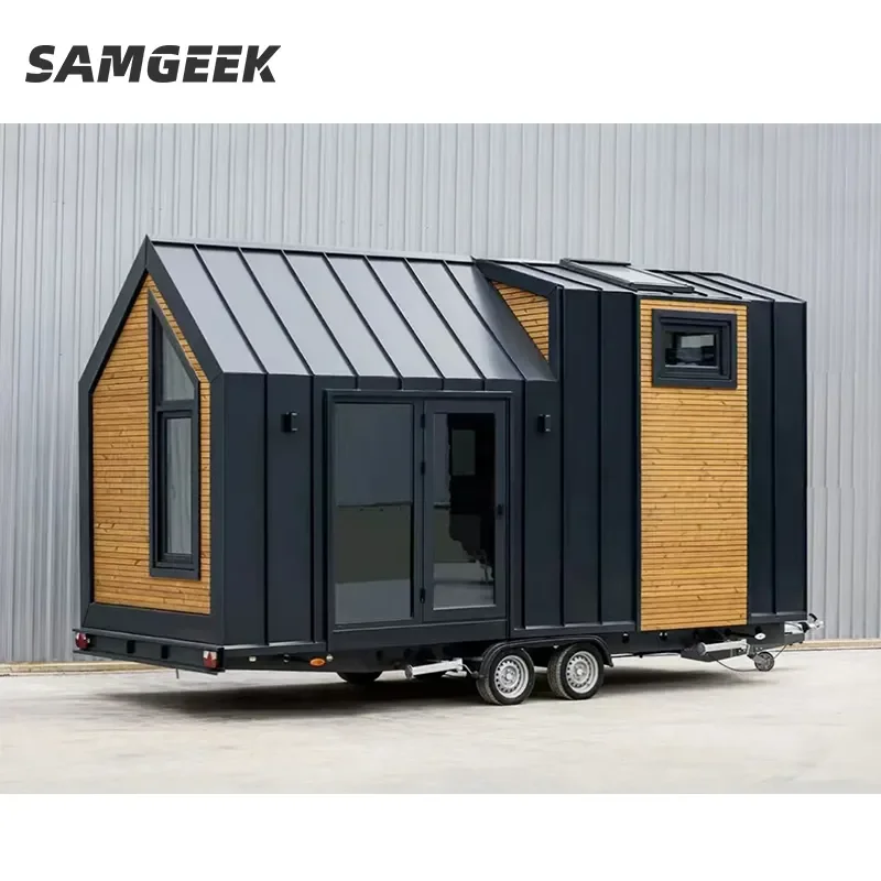 Modern Design Outdoor Camping Cabin Tiny House Customized Light Steel Multi-function Tiny House on Wheels Steel Structure Villas