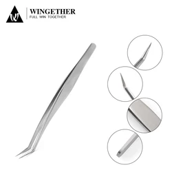 Wingether Best Selling In Stock Stainless Steel Diamond Tip Tweezers 45 Degree Stainless Tweezers Tweezers Eyelash Extens