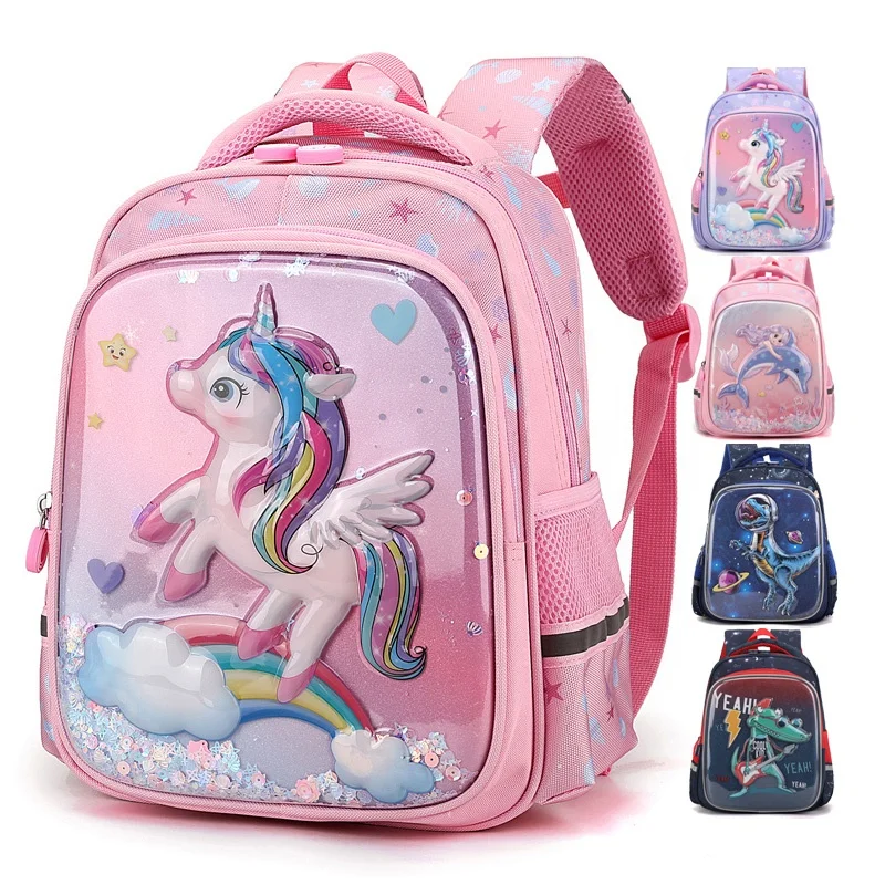 Wholesale cute school bags for girls mochilas de unicornio high quality waterproof backpacks unisex