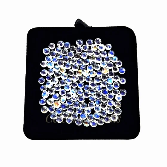 wholesale synthetic blue glass stone round faceted cut loose moonstone