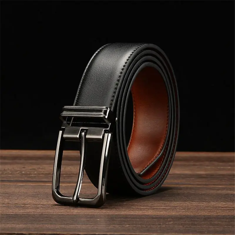Men Fashionable Durable Alloy Pin Buckle Genuine Leather Belt Vintage Casual Leather Waist Belt For Jeans G208A
