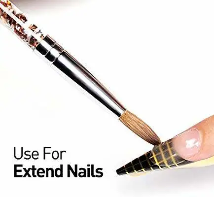 
new design liquid glitter handle 100% kolinsky acrylic nail brush manufacture 