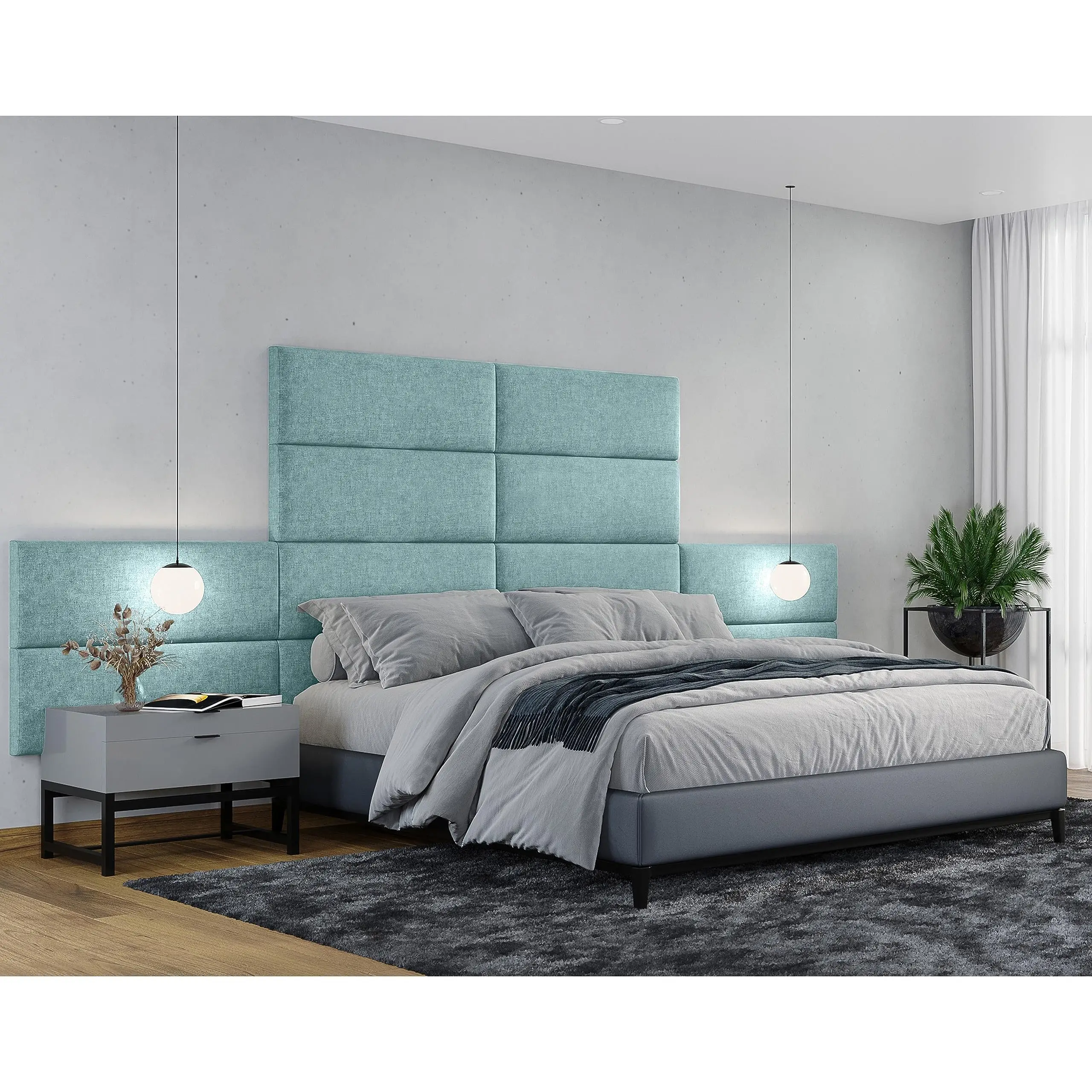 Versatile Upholstered Wall Panel   Interior Wall Decor  Leather  Acoustic  headboard Fabric  Upholstered 3D Board Wall Cladding