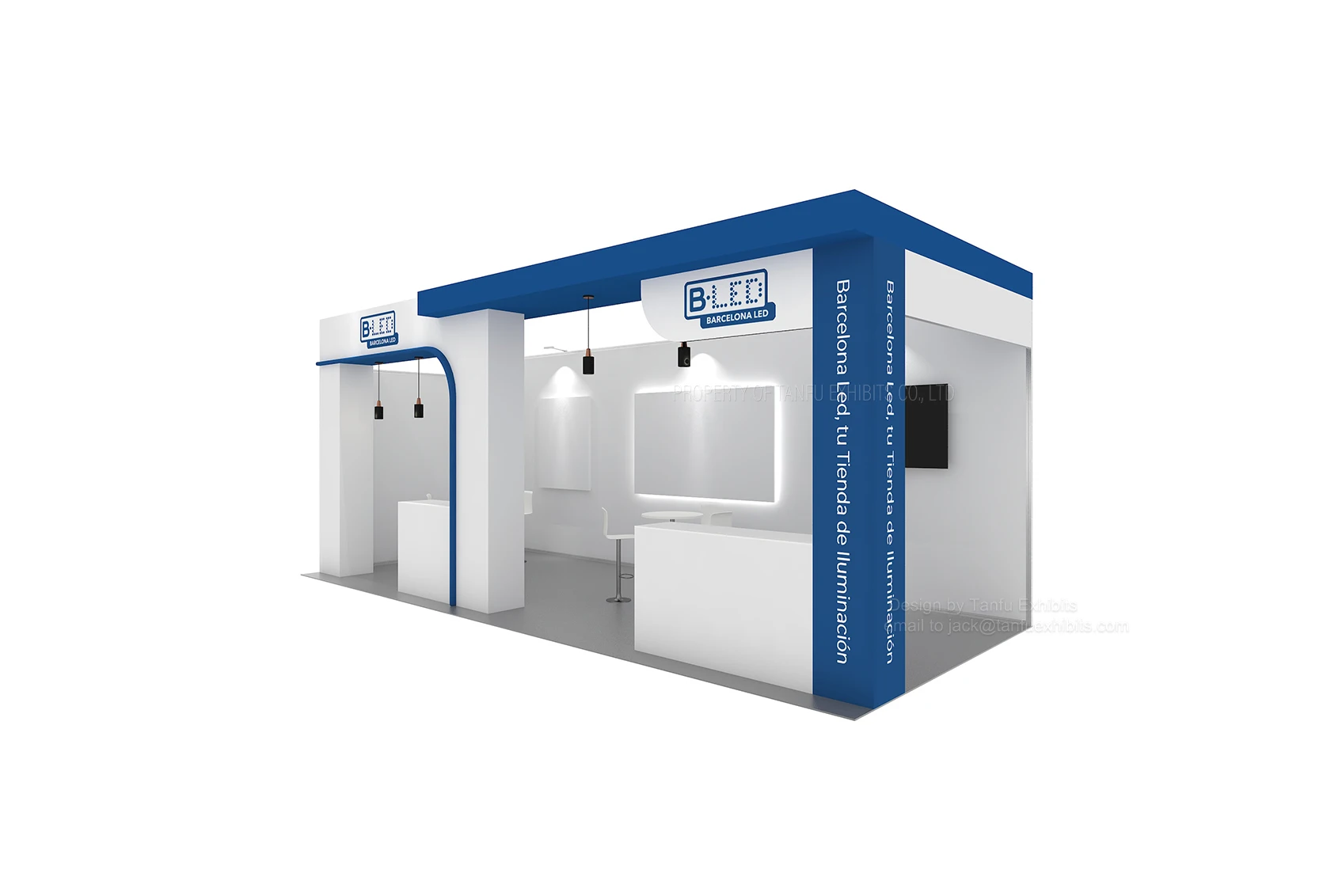 Corner Trade Show Booth Exhibition Display Stand 10x20 with Banners for Trade Shows