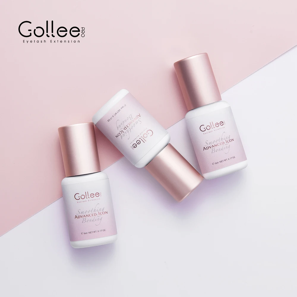 Gollee High quality strong hold diy lash extension glue packaging adhesive 0.5 container private label pink lash glue