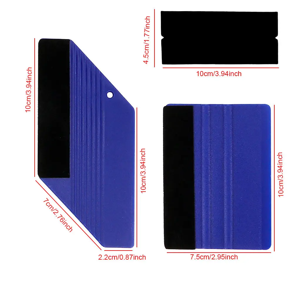 21pcs Pro Vinyl Wraps Applicator Tool Kit Window Tint Film Car Wrapping Tools Felt Squeegees Plastic Scraper Wrap Knife