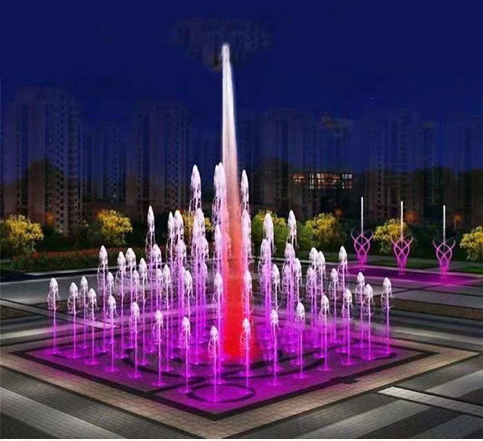 Последний программируемый полный набор с переменной скоростью DMX512 открытый бассейн квадратный музыкальный фонтан для танцев со светодиодными лампами